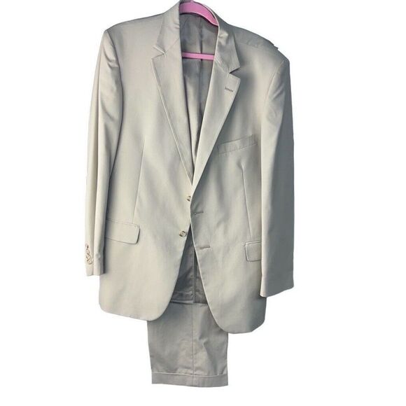Hardwick Clothing Men’s Cream Color Suit  44 Long - Picture 8 of 16